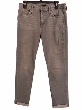 HUDSON JEANS 27 Nico Mid-Rise Super Skinny Cuffed Jeans Gray